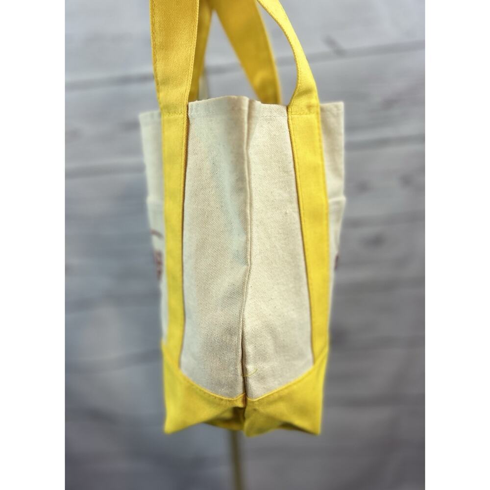 Trader Joe’s Mini Canvas Tote Bag Yellow Limited Edition New Small Grocery Tote - Picture 4 of 8